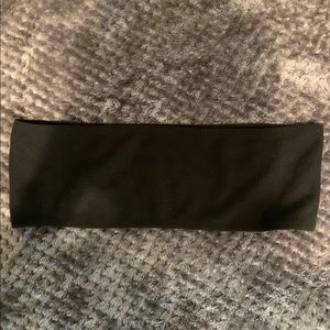 Black ribbed bikini bandeau top